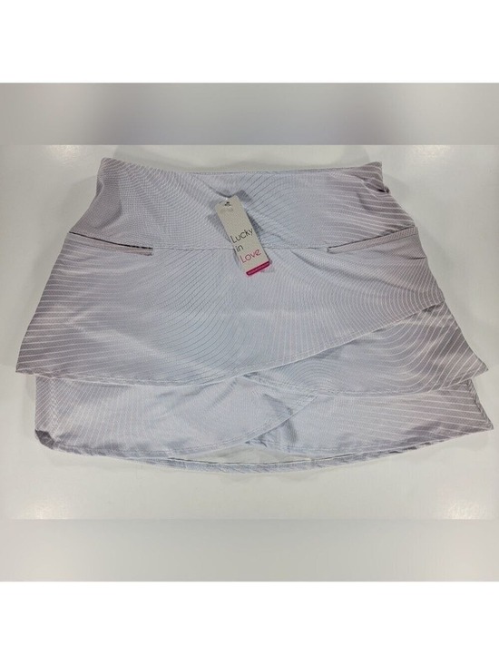 Lucky in Love Pants - NEW Lucky in Love Scallop Golf Skirt Skort Pickleball Tennis Blue Pink Hombre XL